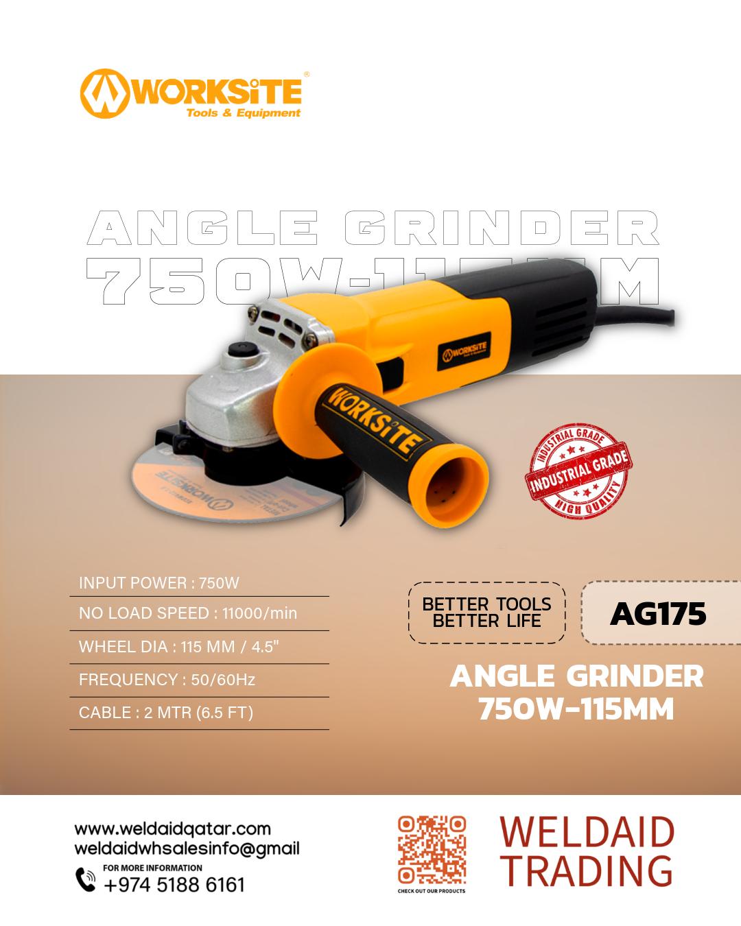 ANGLE GRINDER 750W INDUSTRIAL 750W-WORKSITE