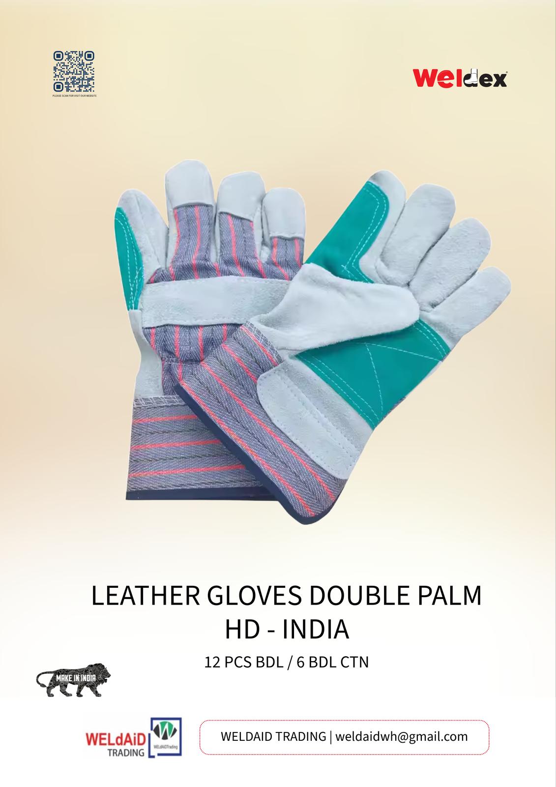 LEATHER GLOVES DOUBLE PALM HD INDIA