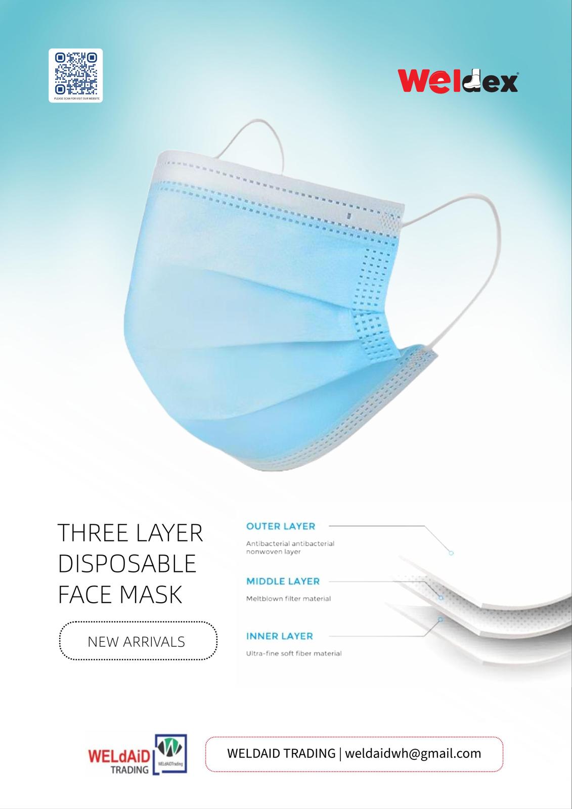 DISPOSABLE FACE MASK 3LAYER